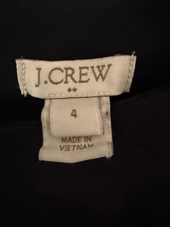 J. Crew Black 3/4 Sleeve Black Dress Size 4 - Picture 3 of 3